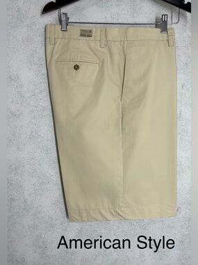 Arrow•Performance•Golf•Shorts •Flat-Front•Beige•10” Inseam•Egyptian Cloth•NOWT